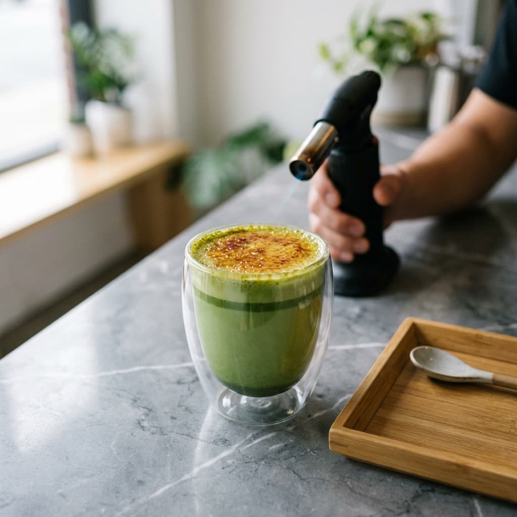 Creme Brulee Matcha Latte