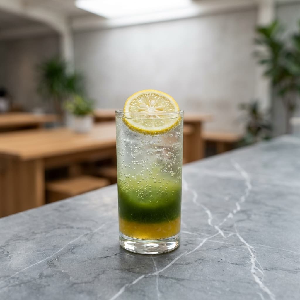 Sparkling Yuzu Matcha Sparkling Water, Yuzu Citrus, Matcha