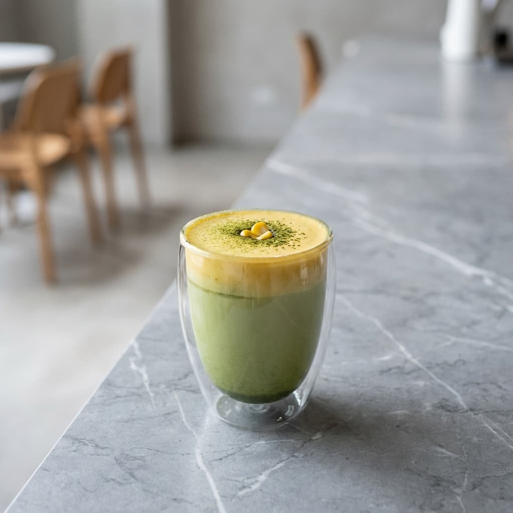 Sweet Corn Matcha Latte